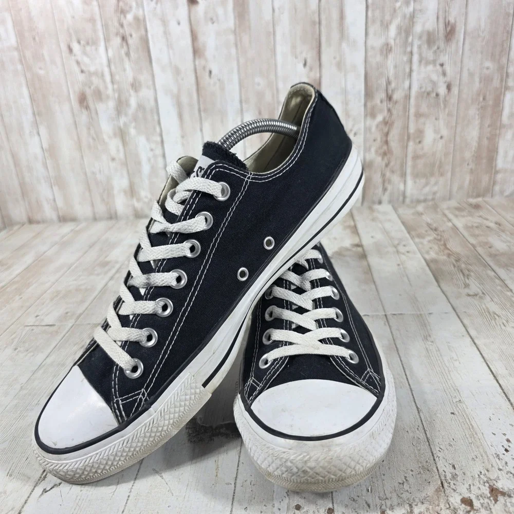 Converse Chuck Taylor All Star Low Top Black Canvas Sneakers Womens 12 Mens 10 - Picture 7 of 8